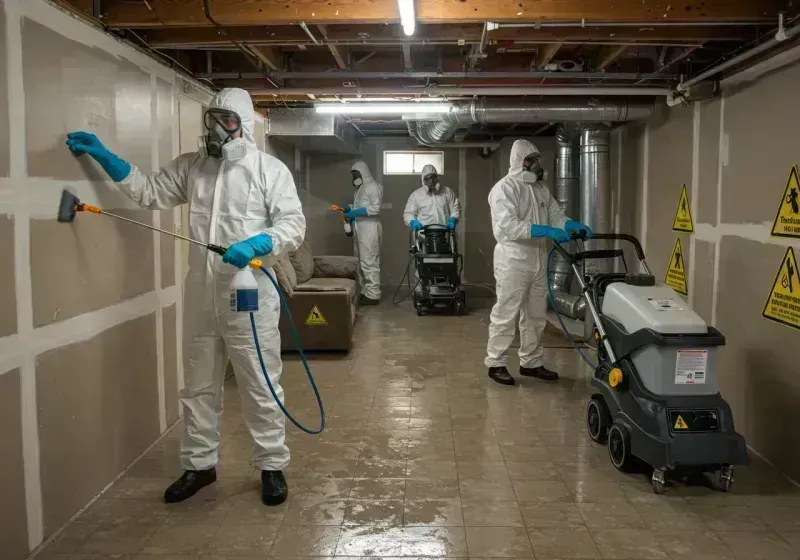 Basement Moisture Removal and Structural Drying process in Garyville, LA